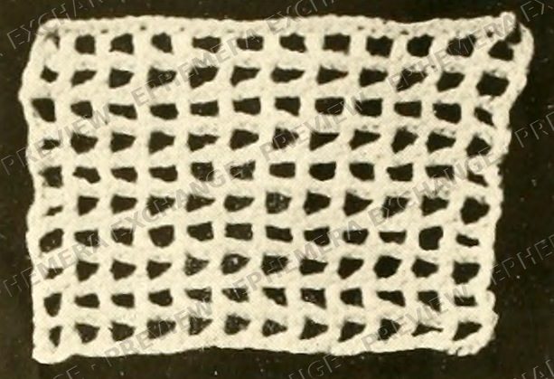Vintage 1919 knitting photograph: open crochet stitch swatch