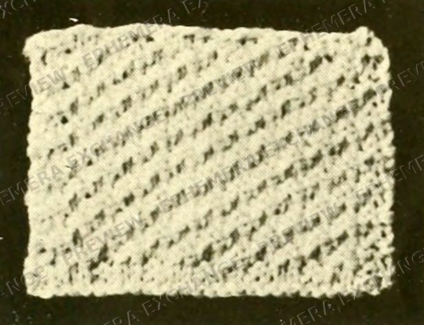 Vintage 1919 knitting photograph: diagonal knit stitch swatch