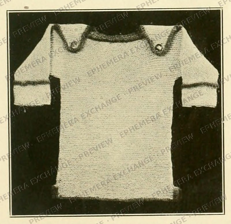 Vintage 1919 knitting photograph: knit vest flat