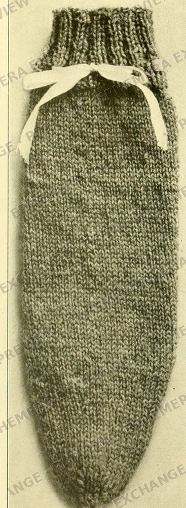 Vintage 1919 knitting photograph: knit hot water bottle cover