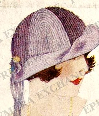 Cloche hat lilac, 1920s fashion illustration (watermarked preview)