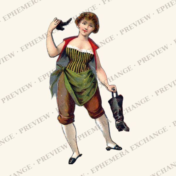 1887 chromolithograph card: apprentice