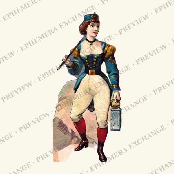 1887 chromolithograph card: miner
