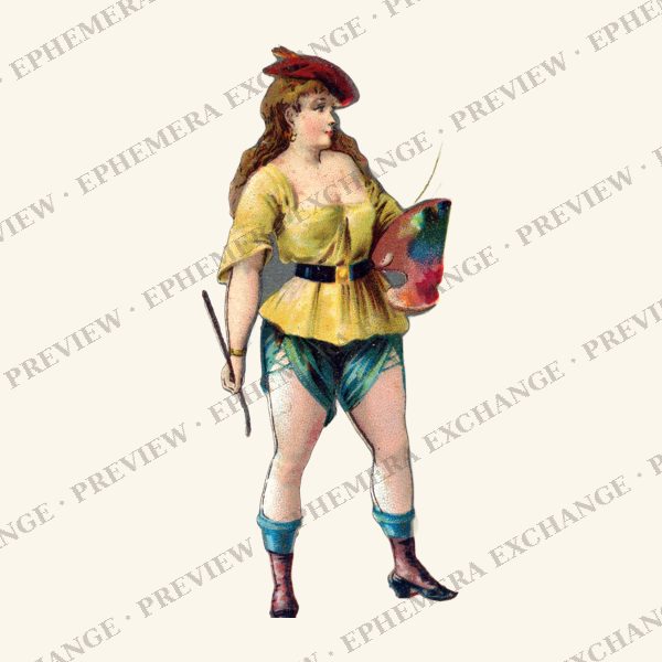 1887 chromolithograph card: painter
