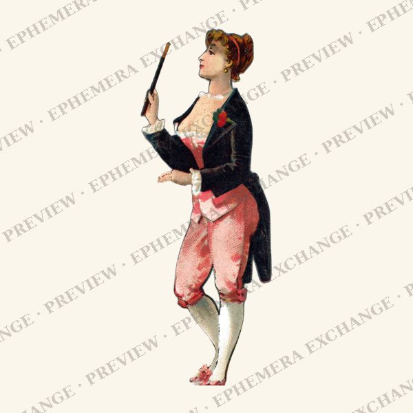 1887 chromolithograph card: bandmaster