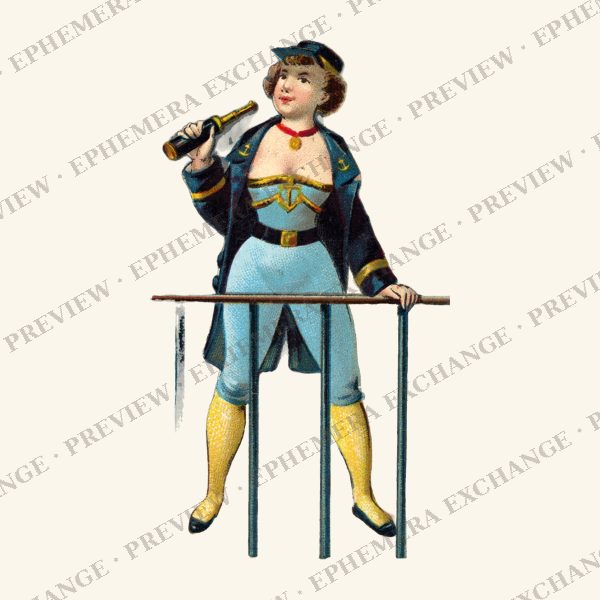 1887 chromolithograph card: captain