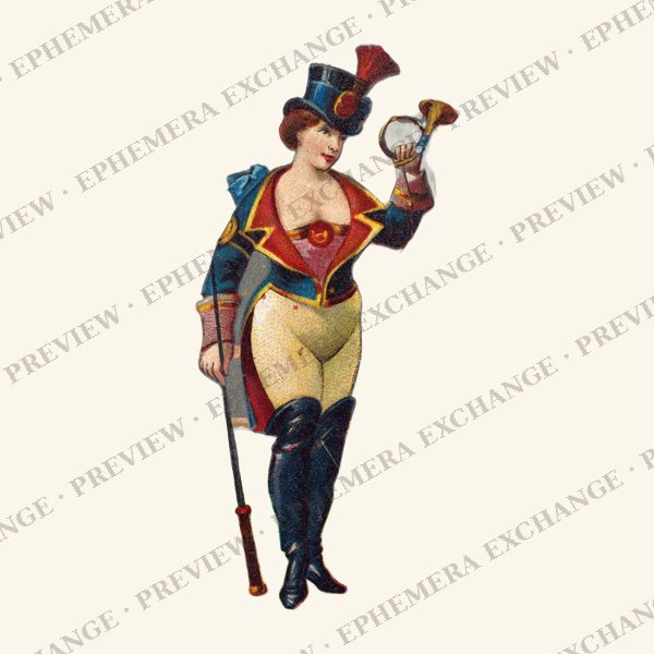 1887 chromolithograph card: postillion