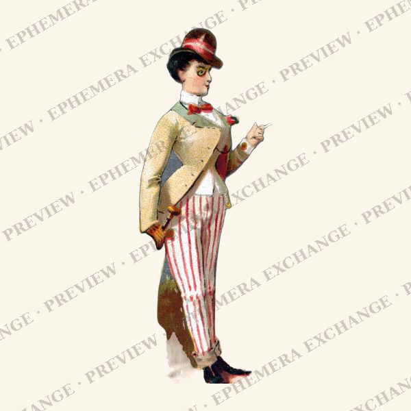1887 chromolithograph card: dandy