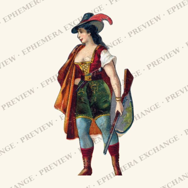 1887 chromolithograph card: highwayman