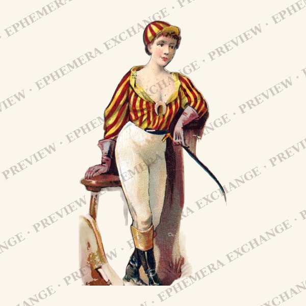 1887 chromolithograph card: jockey